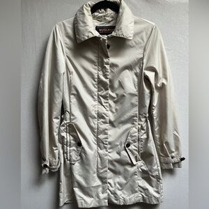 Woolrich John Rich & Bros Beige Utility Trench Coat with Hidden Hood - Size S